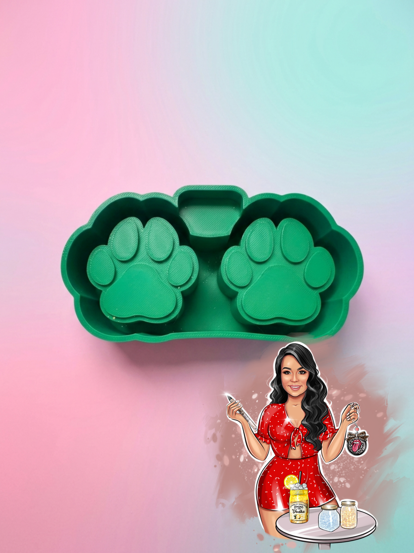 Paw Print Vent Clip Freshie Mold
