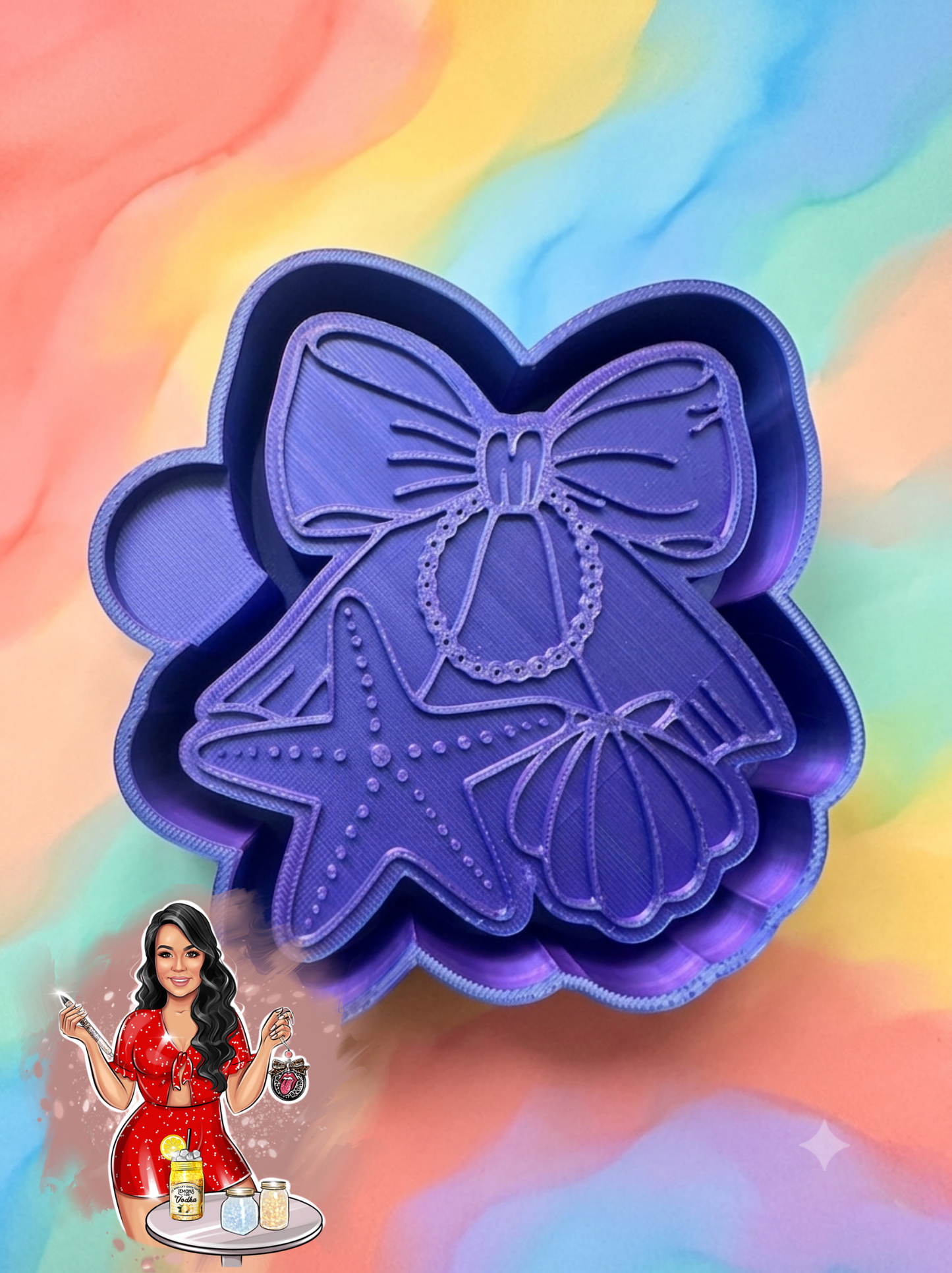 Bow with Starfish & Shell Freshie Mold